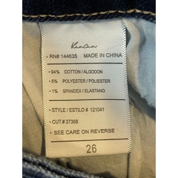 KanCan Womens Jeans Skinny Leg Raw Hem Stretch Distressed Mid Rise Blue Size 26 - Picture 9 of 10